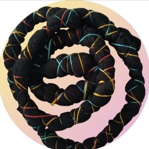 Colorful Wrapped Black Hair Ties Coil Ponytail For Dreads Dreadlock Accessories